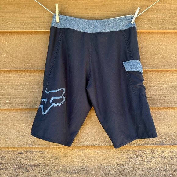 Fox Racing Black Grey Swim Trunks Men's Shorts Size 28 - Picture 6 of 9